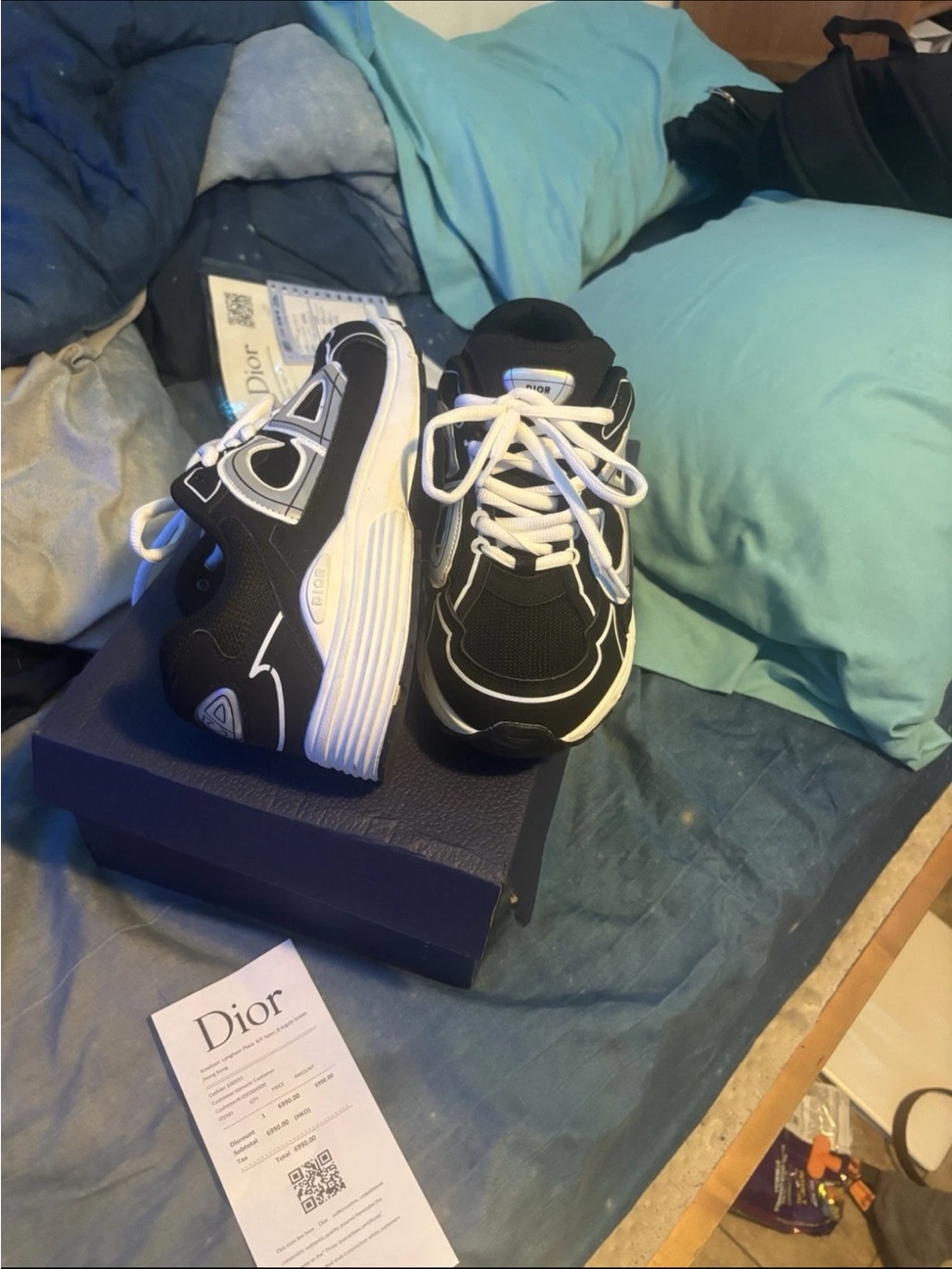 Dior Men's Black and White Chunky Sneakers